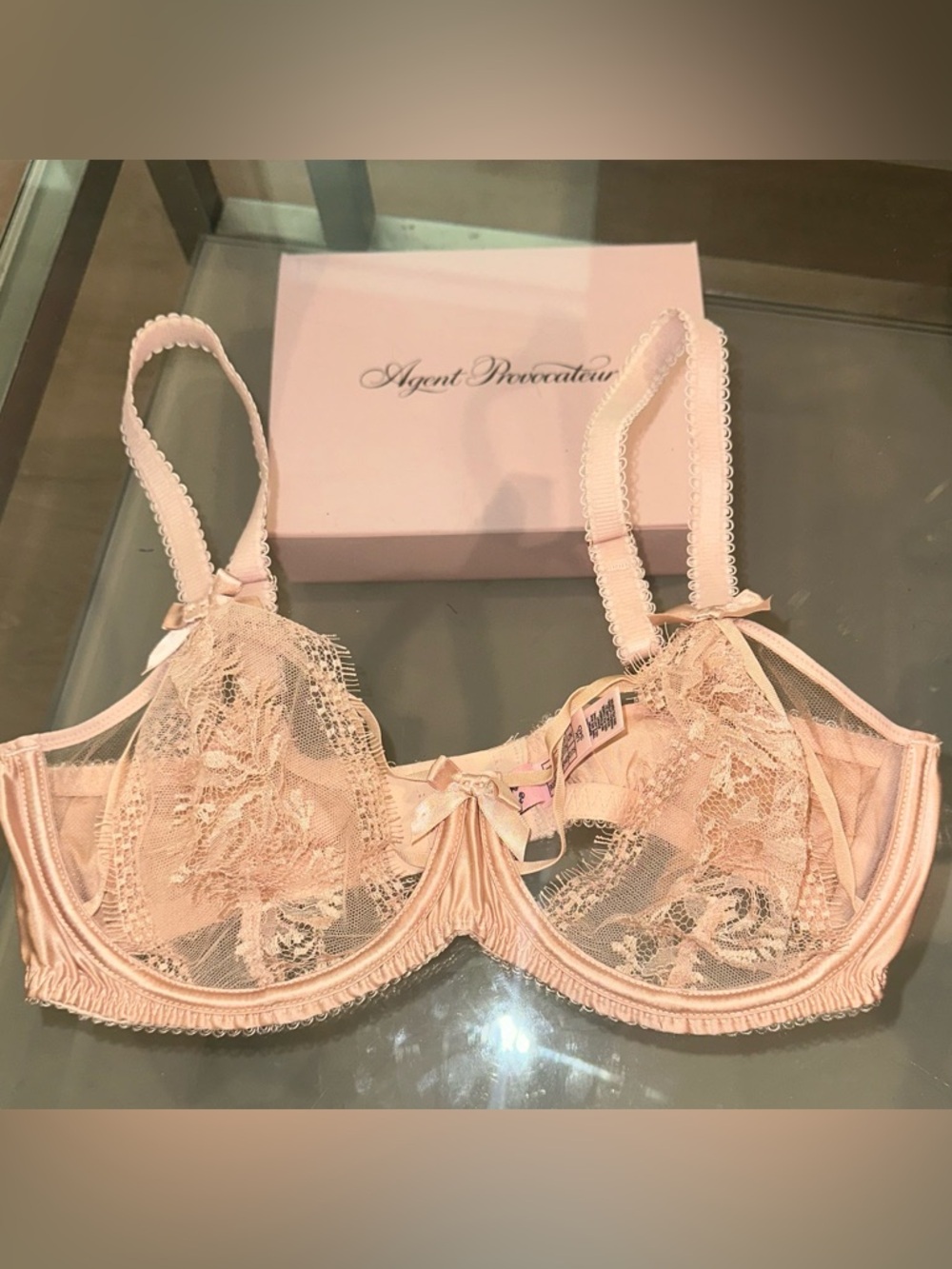 Beautiful Agent Provocateur Lace Underwire Bra Tanya 34D Nude